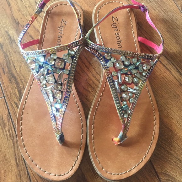 Zigi Soho | Shoes | Sparkly Zigi Soho Jeweled Sandals | Poshmark